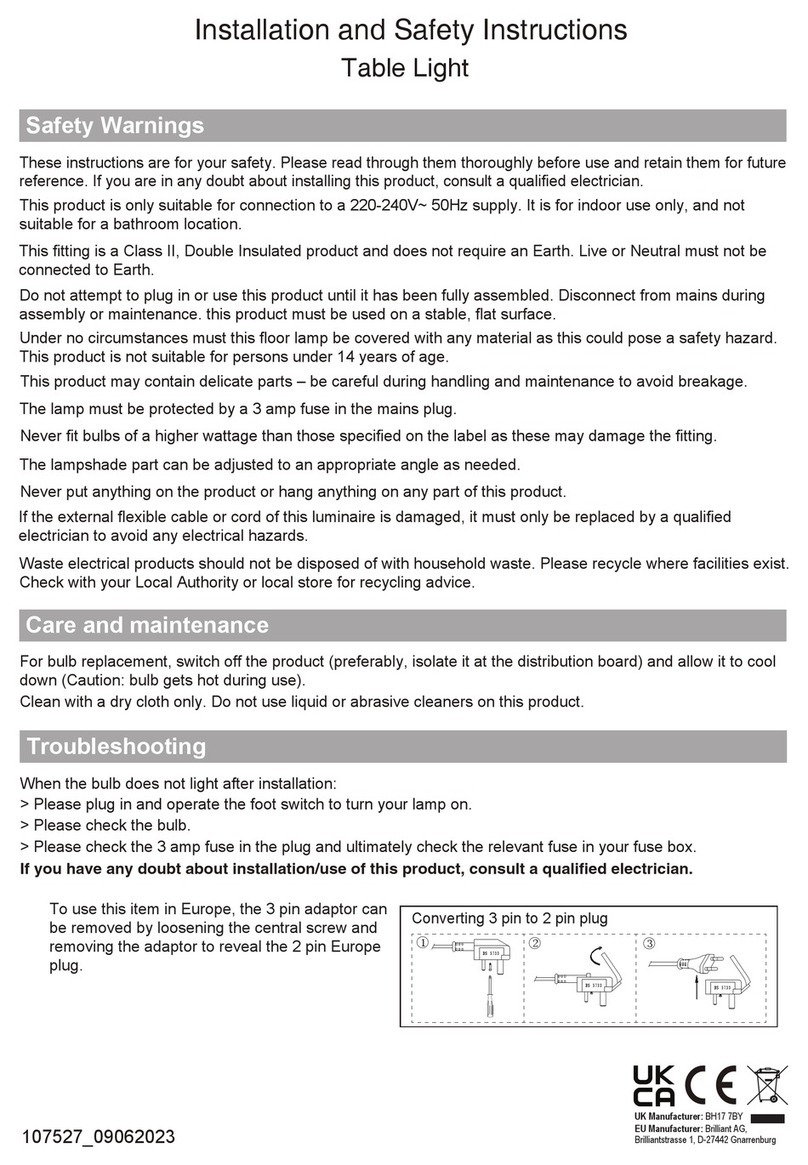 Endon 107527 Installation and safety instructions