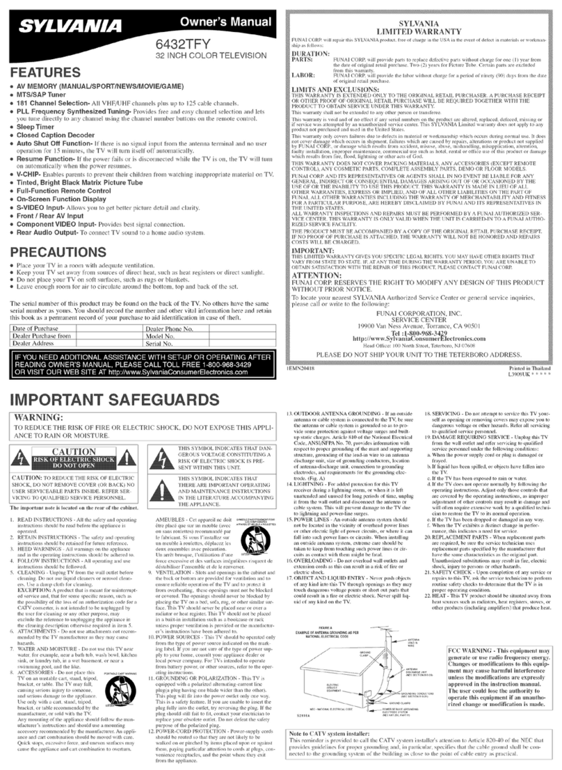 Sylvania 6432TFY User manual