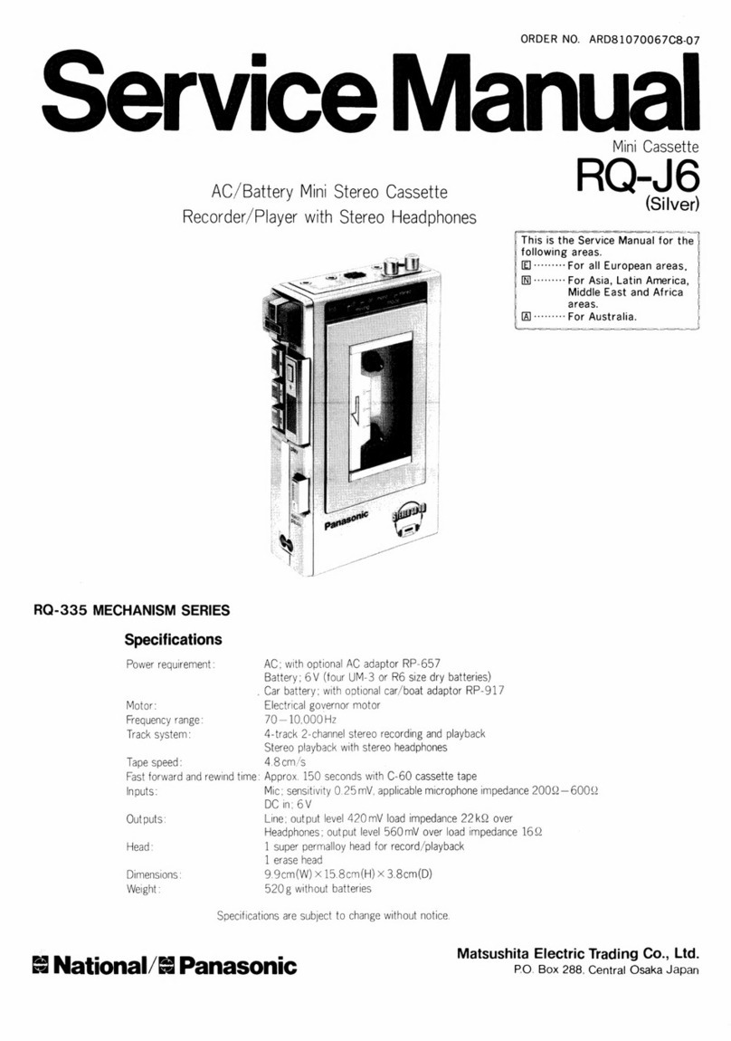 Panasonic RQ-J6 Service manual