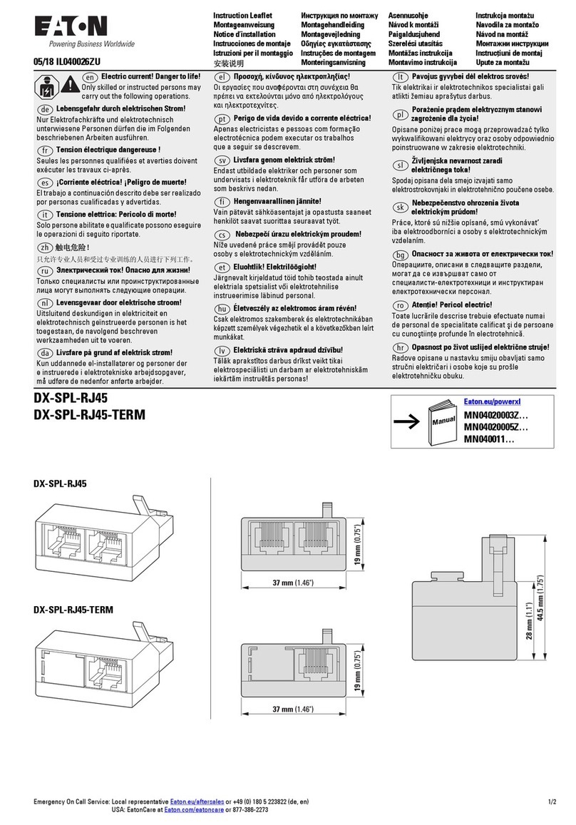 Eaton DX-SPL-RJ45 Instruction leaflet