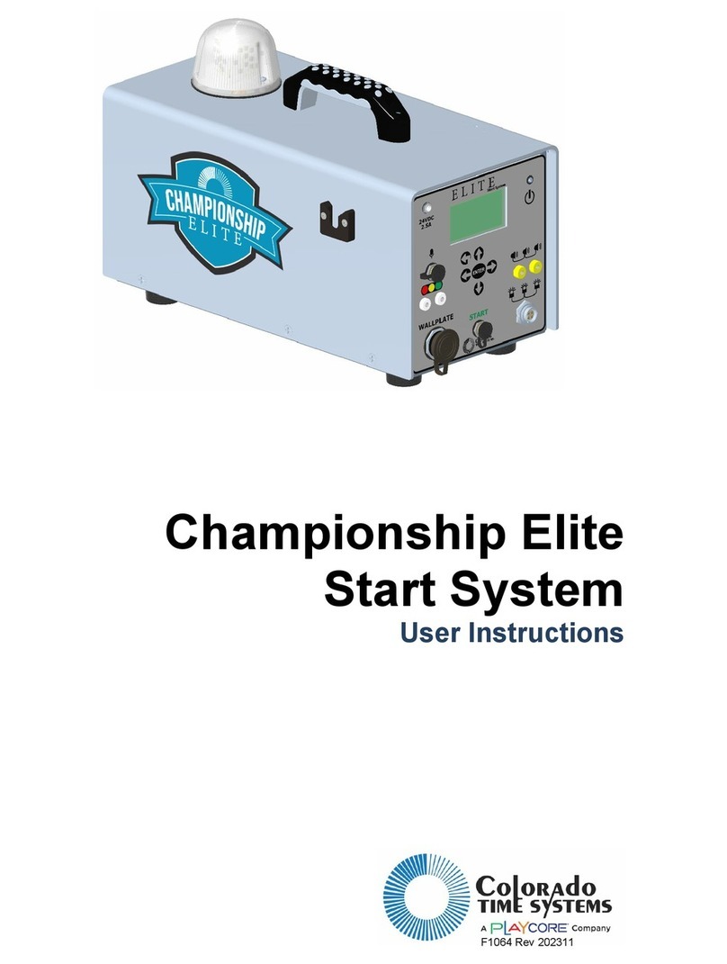 Playcore Colorado Time Systems Championship Elite Start... User instructions Playcore Colorado Time Systems Championship Elite Start... User instructions