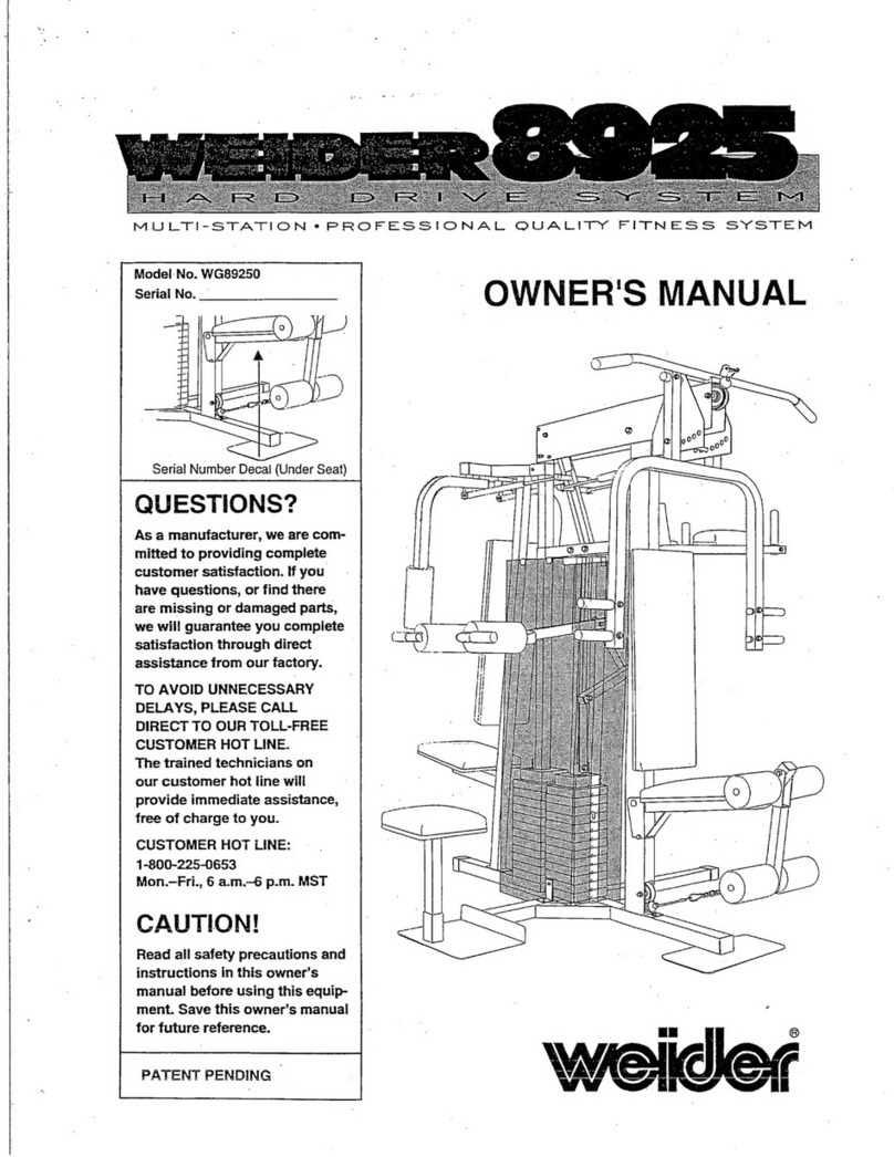 Weider 8925 User manual
