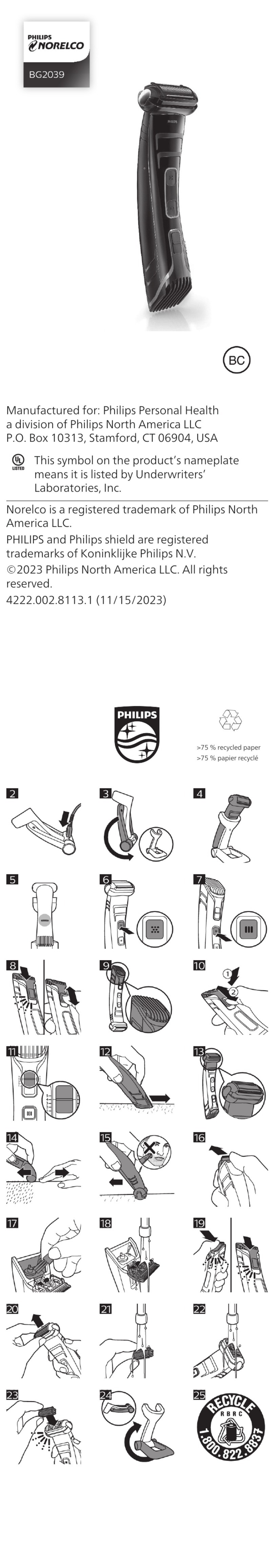 Philips NORELCO 7000 Series User manual Philips NORELCO 7000 Series User manual