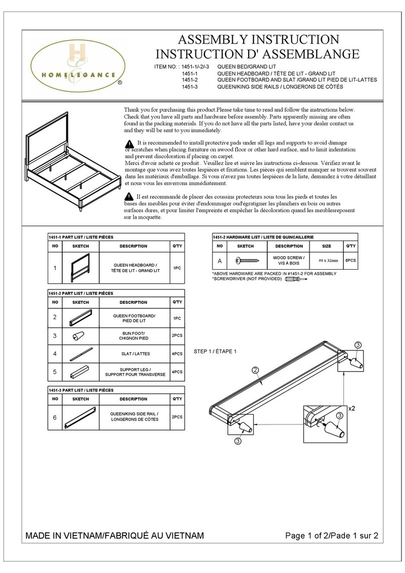 Homelegance 1451-1 Assembly instruction Homelegance 1451-1 Assembly instruction