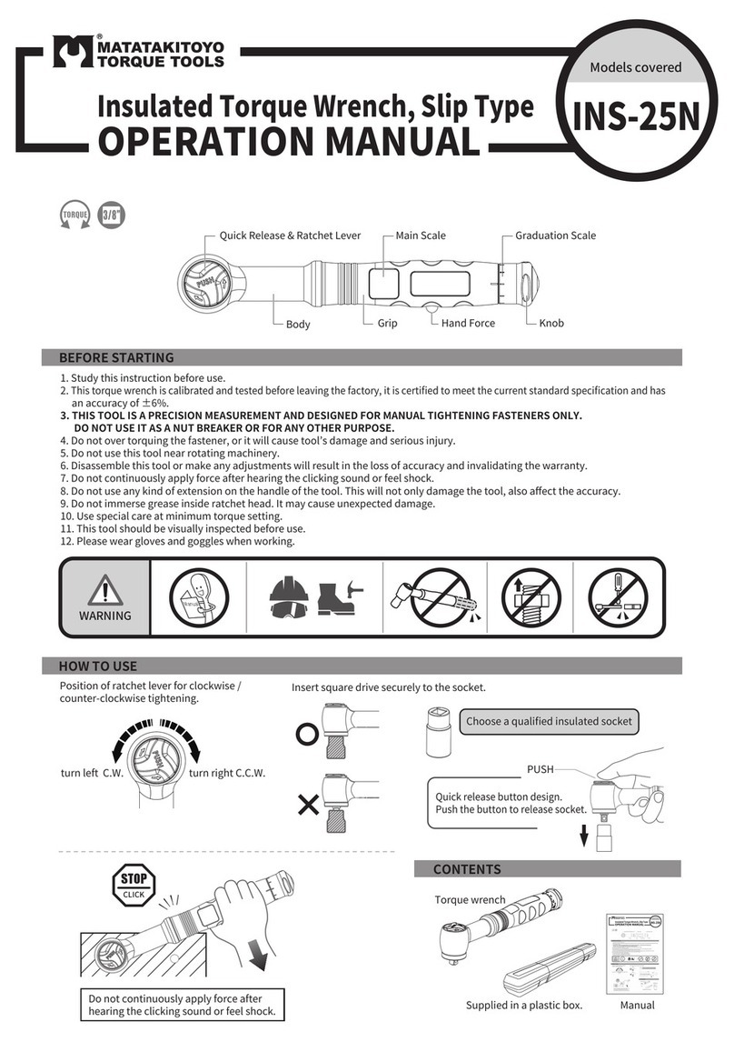 Matatakitoyo Torque Tools INS-25N Operation manual