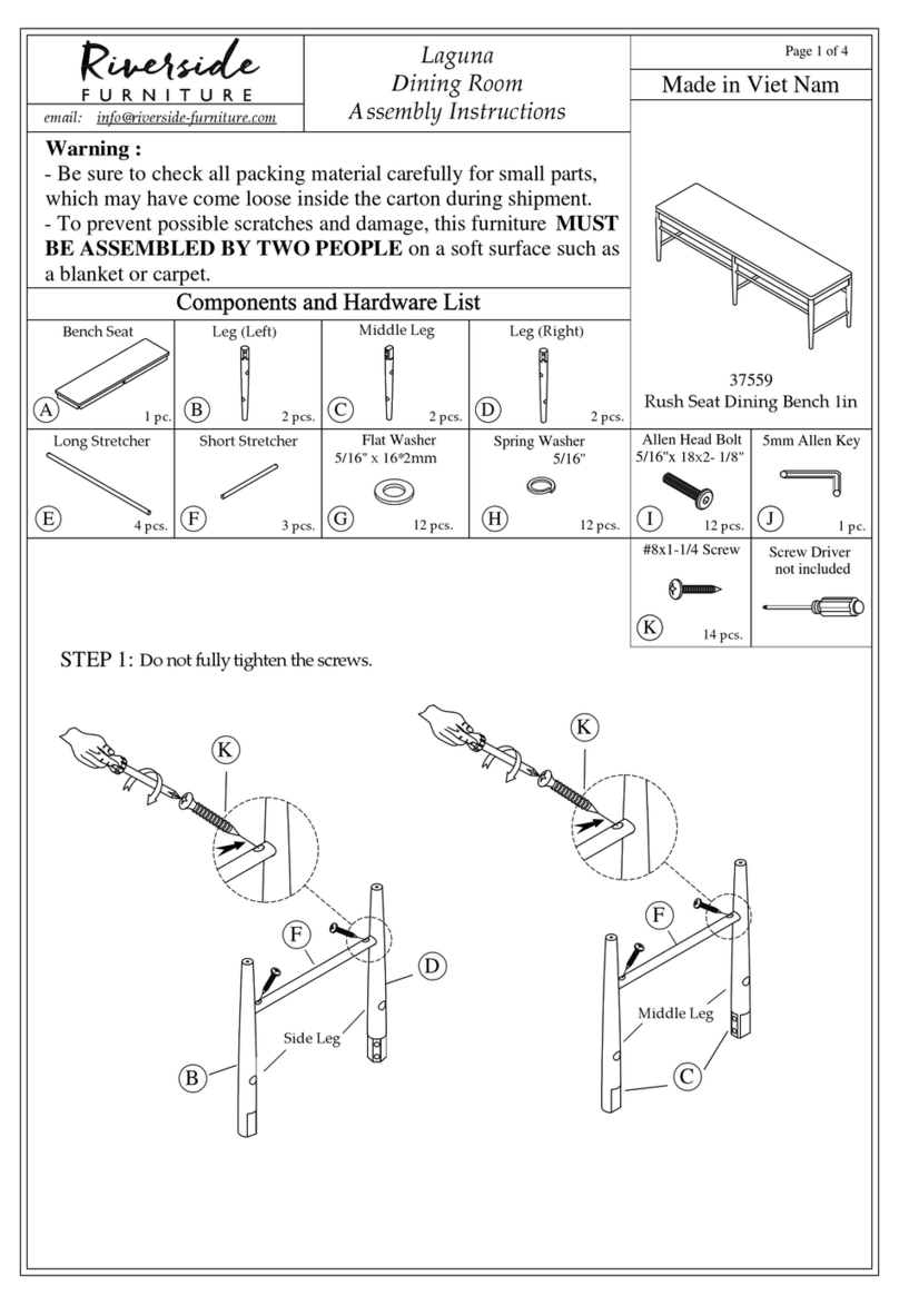 Riverside Furniture Laguna Dining Room Assembly instructions