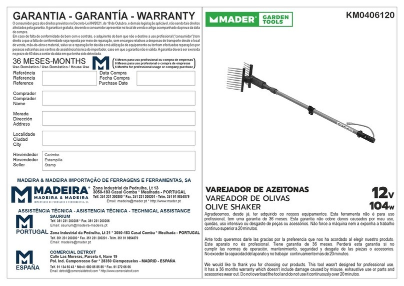 MADER GARDEN KM0406120 manual