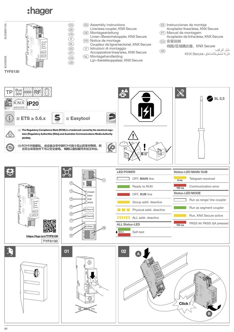 hager TYFS130 Assembly instructions