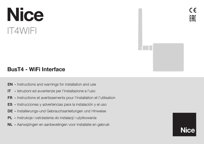 Nice IT4WIFI Instructions and warnings for installation and use