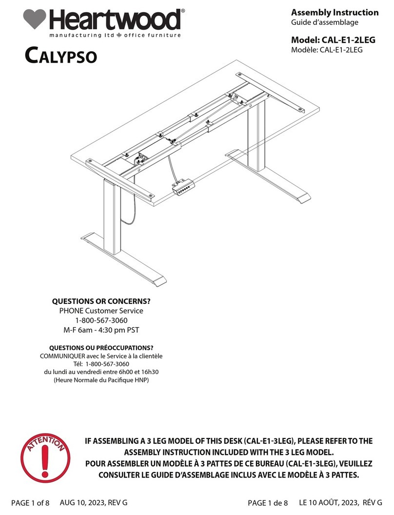 Heartwood CALYPSO CAL-E1-2LEG Assembly instruction Heartwood CALYPSO CAL-E1-2LEG Assembly instruction