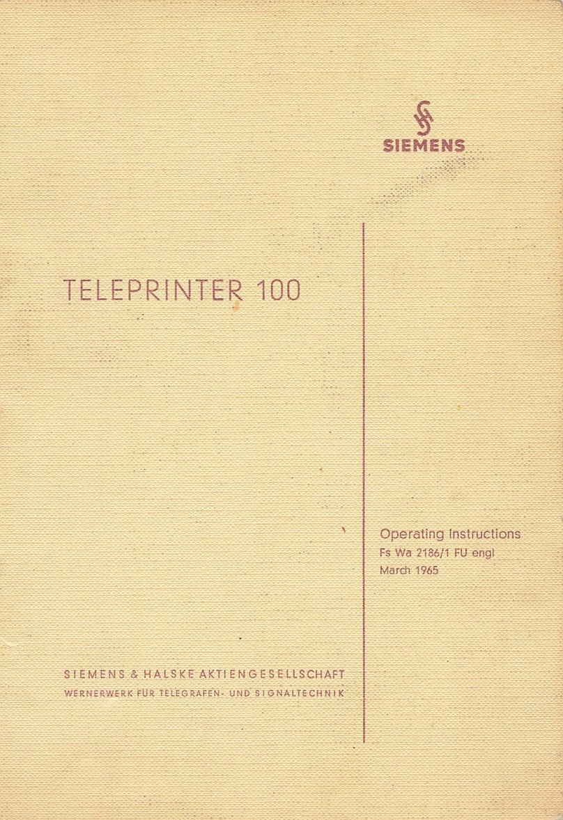 Siemens TELEPRINTER 100 operating instructions