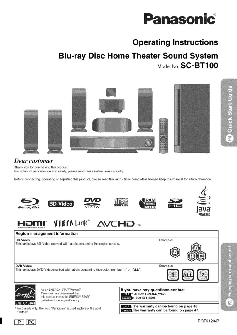 Panasonic SC-BT100 operating instructions