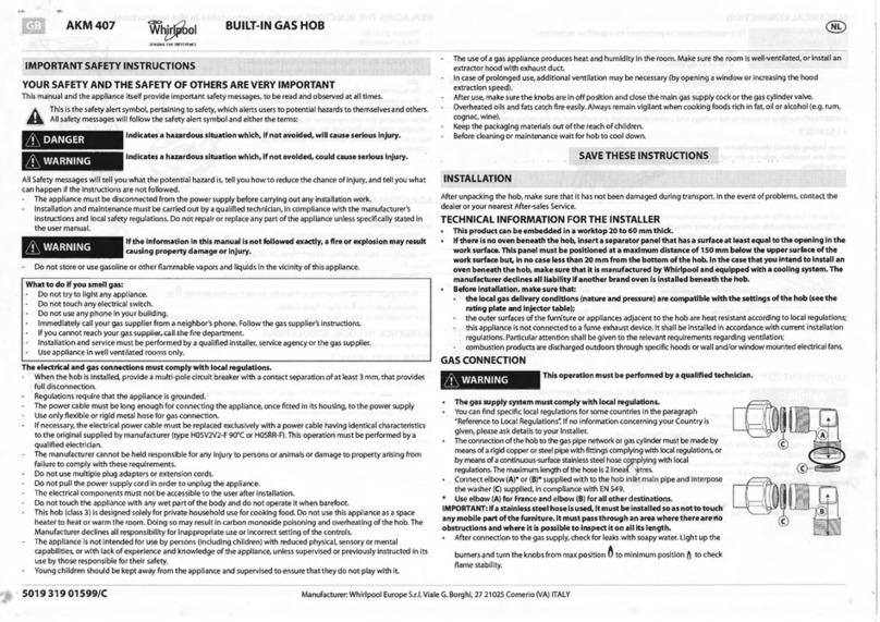 Whirlpool AKM 407 User manual