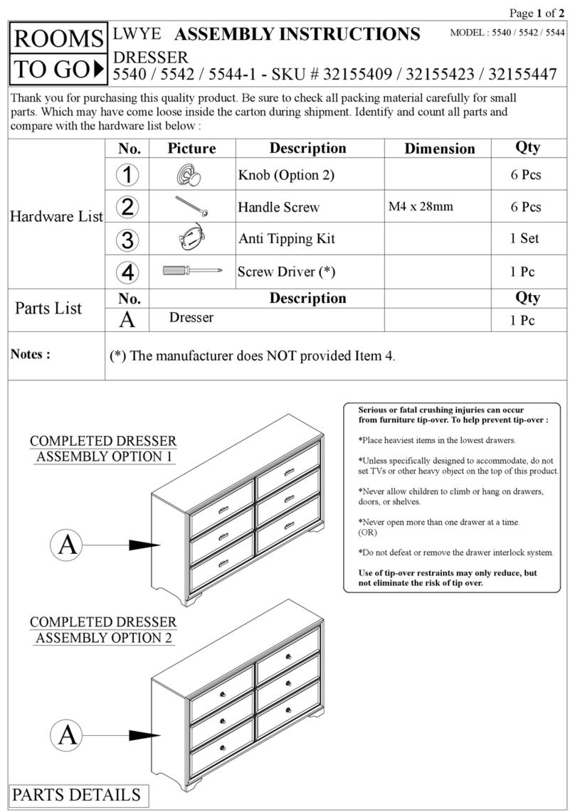 ROOMS TO GO 5540 Assembly instructions ROOMS TO GO 5540 Assembly instructions