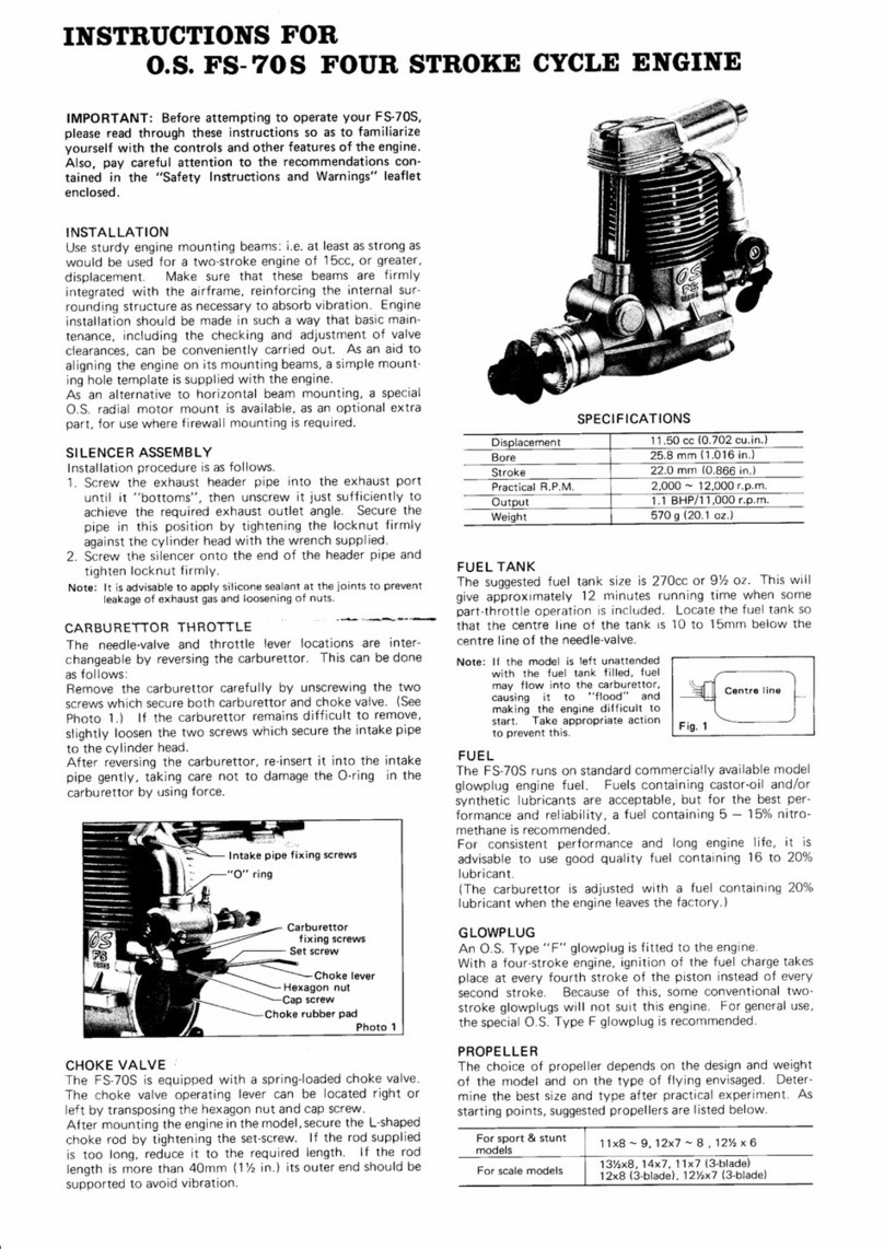 O.S. engine FS-70S User manual