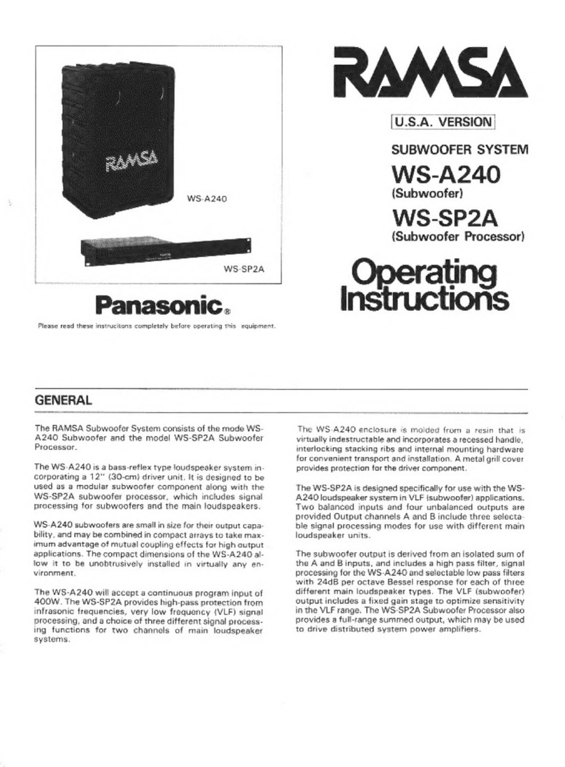 Panasonic Ramsa WS-A240 operating instructions