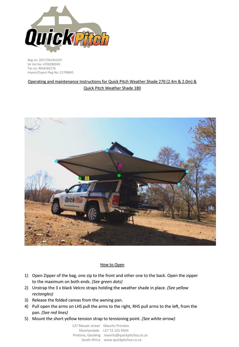 Quick Pitch Weather Shade 270 Operating and maintenance instructions