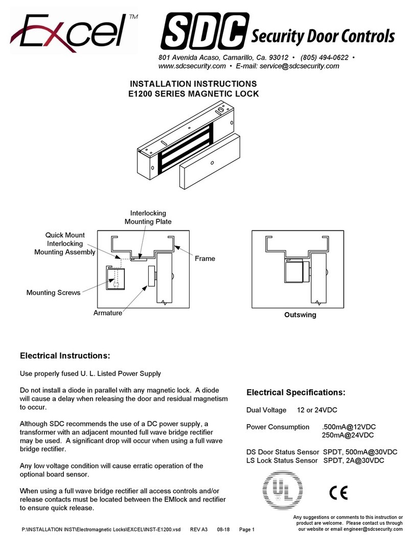 SDC Excel E1200 Series installation instructions