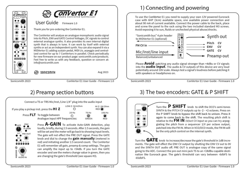 Sonicsmith ConVertor E1 user guide