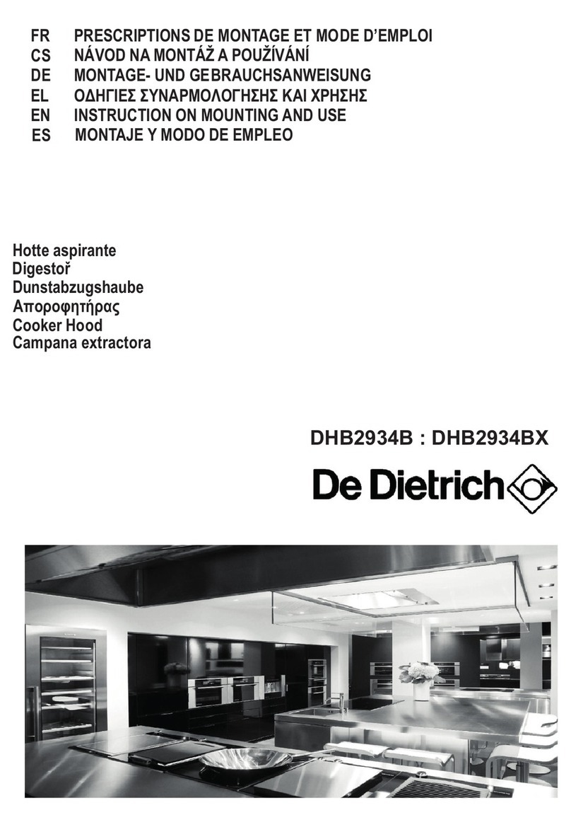DeDietrich DHB2934B Instruction on mounting and use