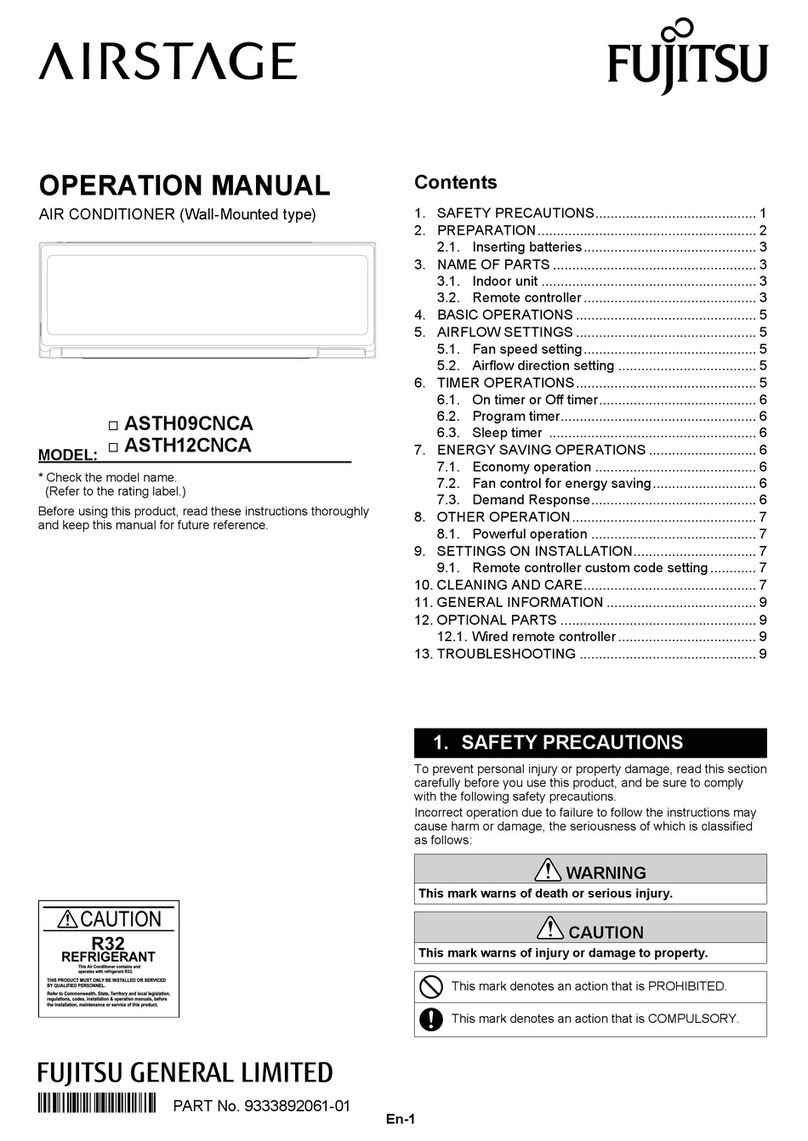 Fujitsu AIRSTAGE ASTH09CNCA User manual