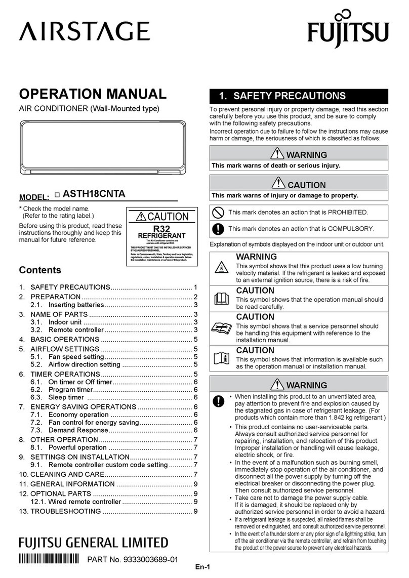 Fujitsu AIRSTAGE ASTH18CNTA User manual