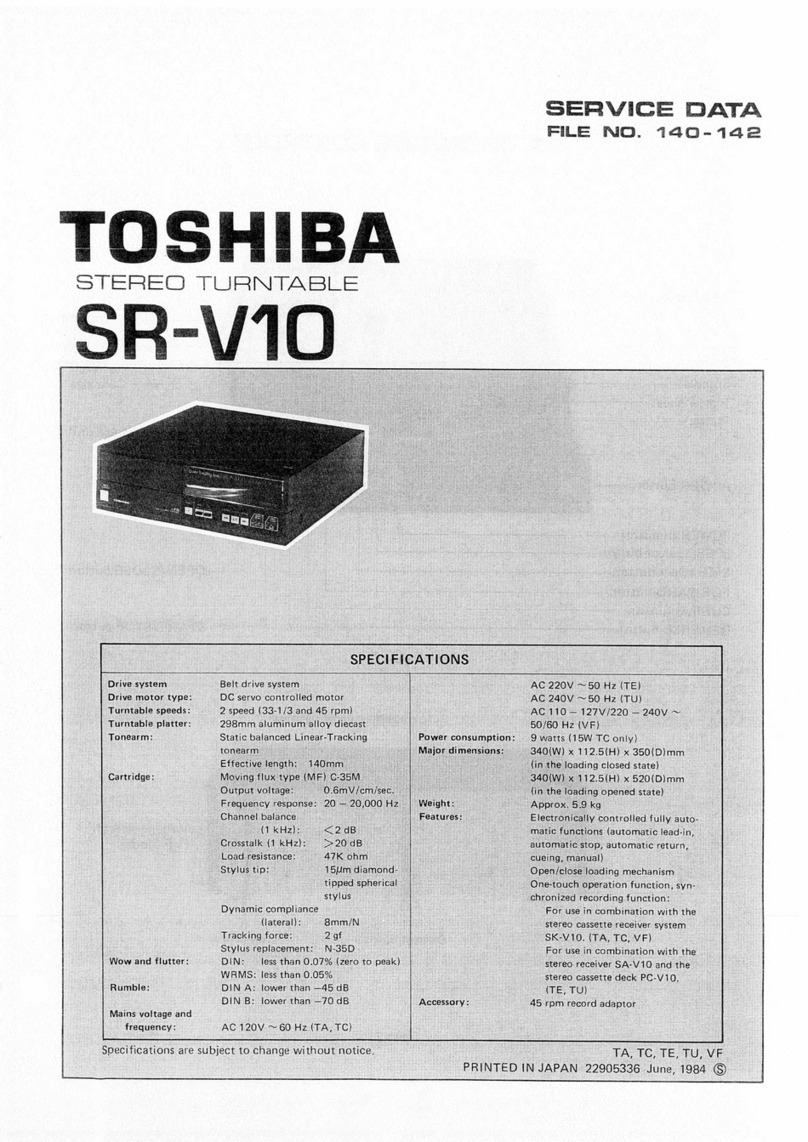 Toshiba SR-V10 Mounting instructions