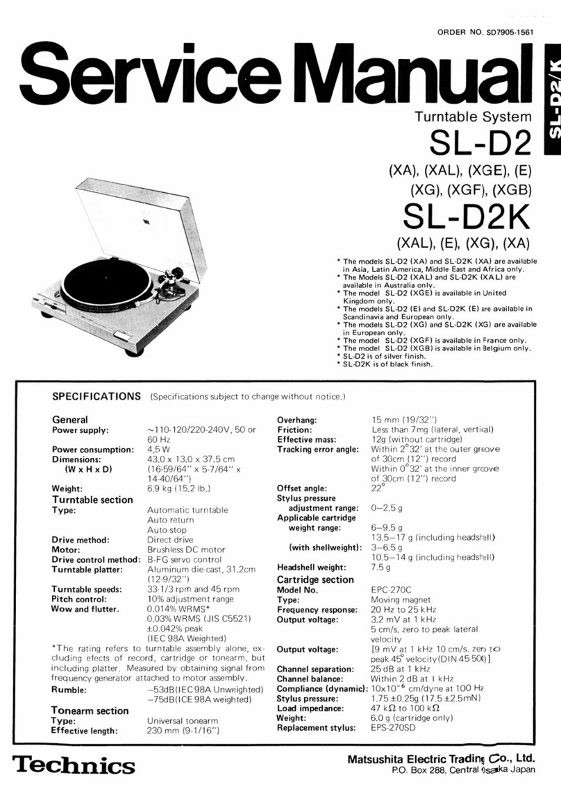 Technics SL-D2 User manual Technics SL-D2 User manual