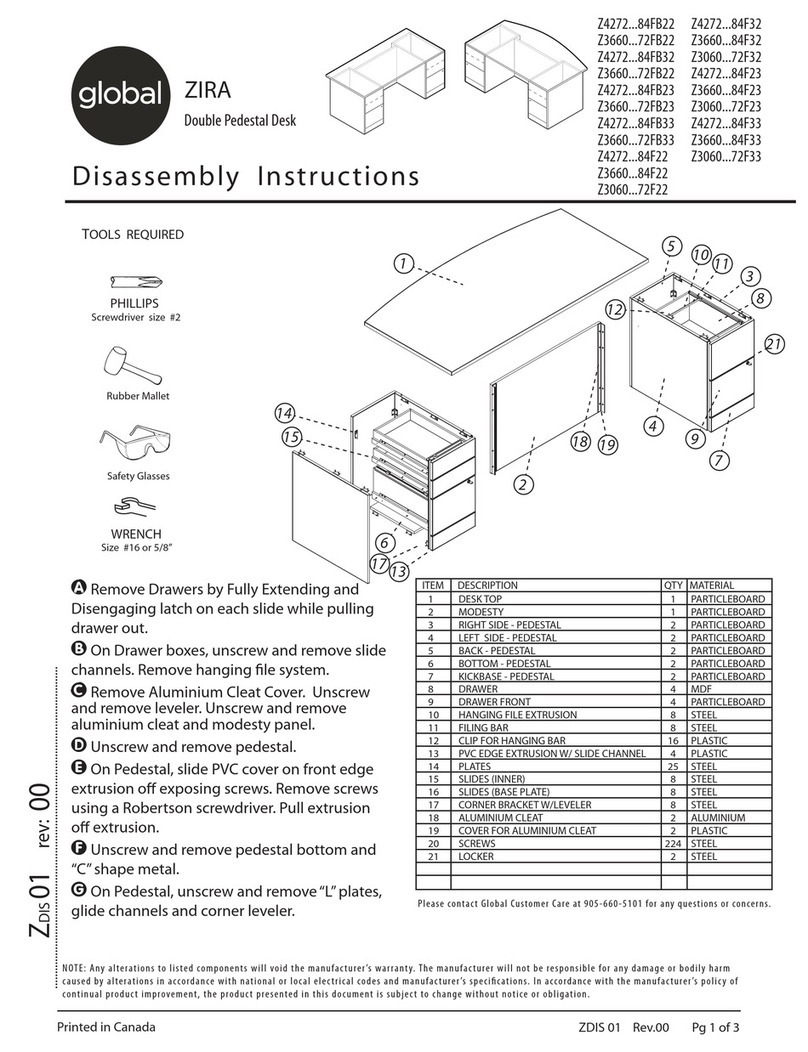 Global ZIRA Z4272 84FB22 Series Disassembly instructions Global ZIRA Z4272 84FB22 Series Disassembly instructions