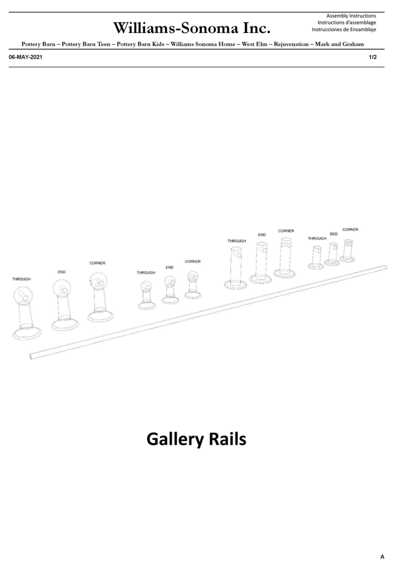 Williams-Sonoma Gallery Rails User manual Williams-Sonoma Gallery Rails User manual