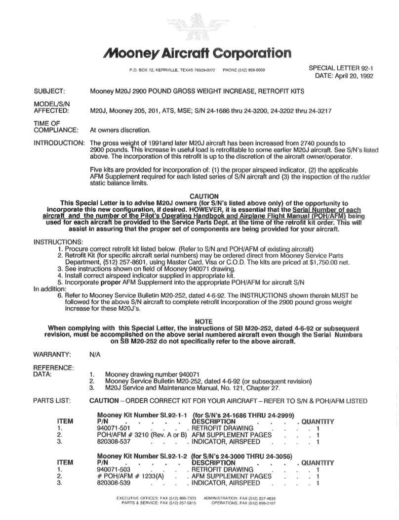 Mooney M20J Owner's manual