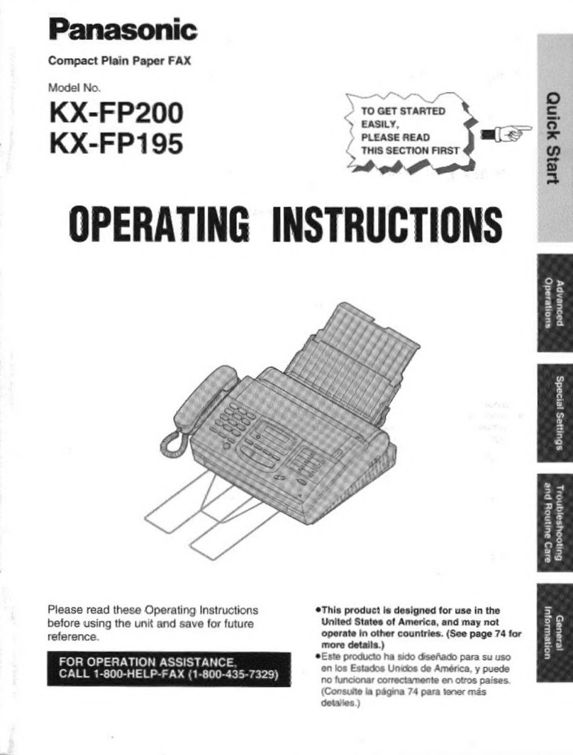 Panasonic KX-FP200 operating instructions