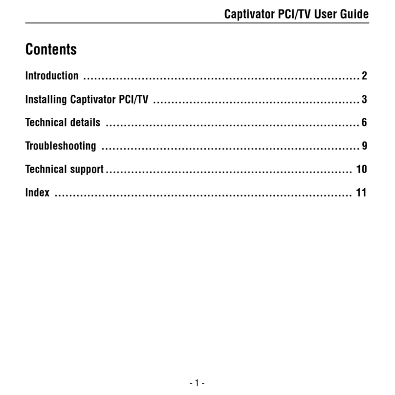 VideoLogic Captivator PCI/TV user guide