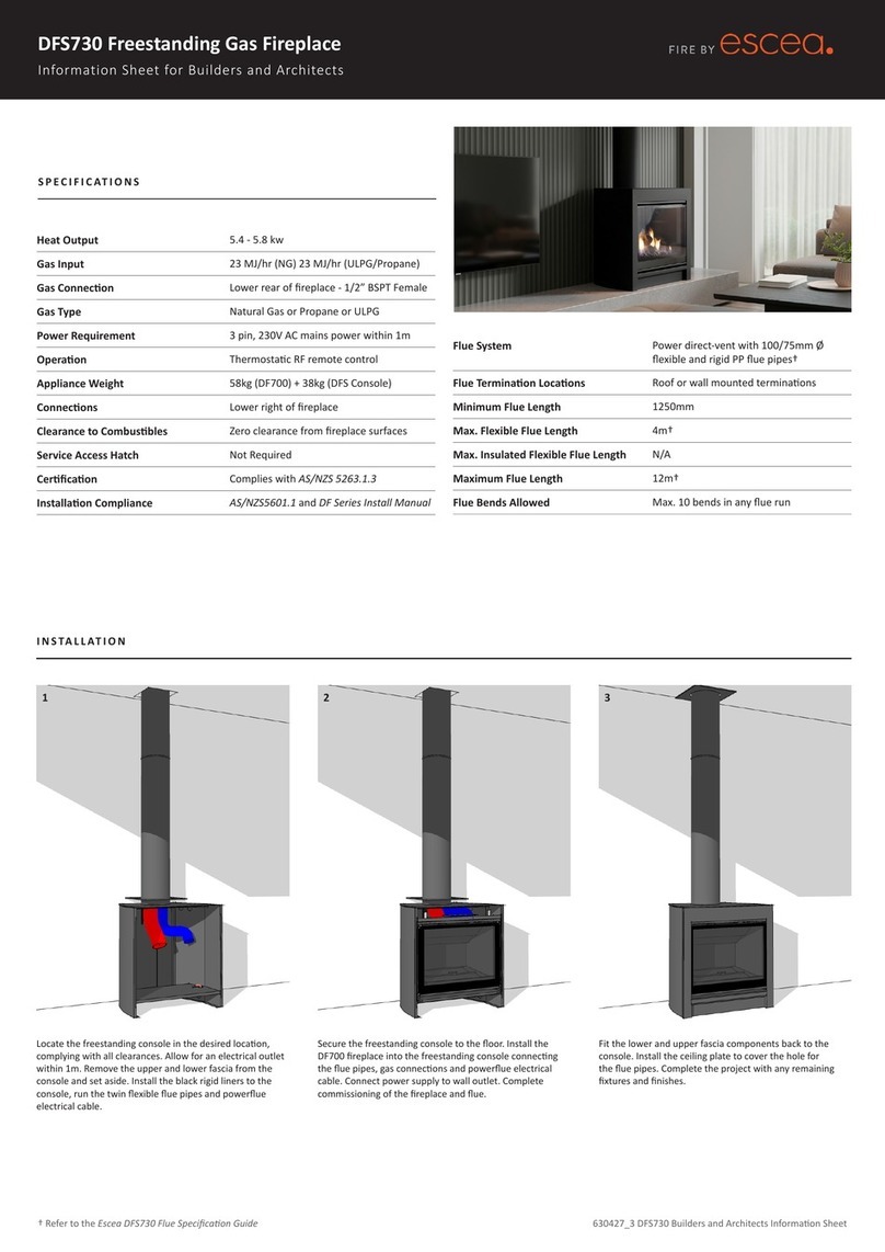 Escea DFS730 Information sheet