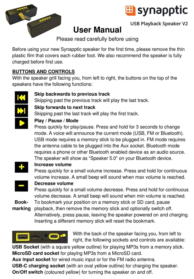Synapptic USB Playback Speaker V2 user manual