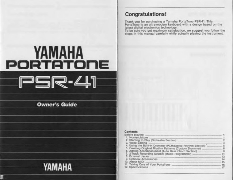 Yamaha PortaTone PSR-41 User manual Yamaha PortaTone PSR-41 User manual