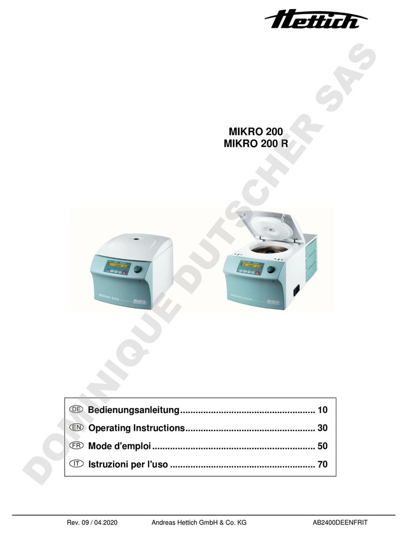 Hettich MIKRO 200 operating instructions