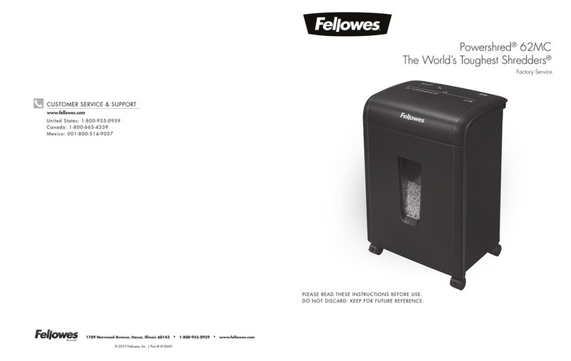 Fellowes POWERSHRED 62MC User manual