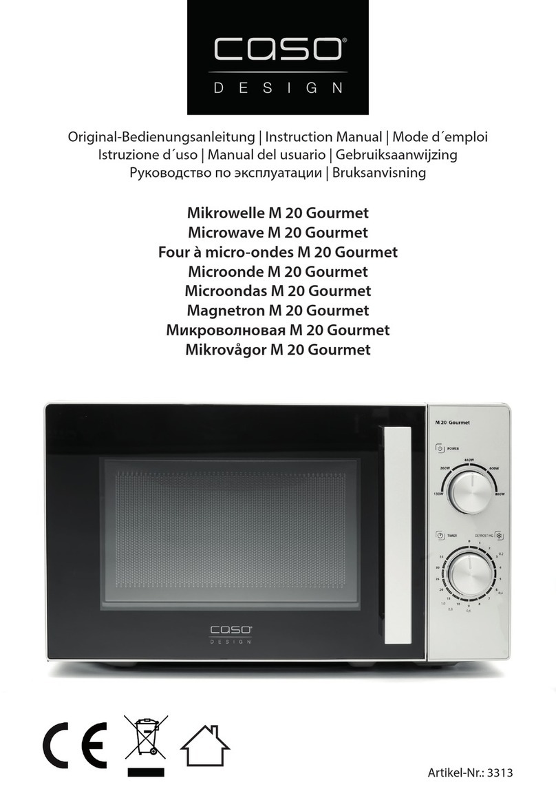 CASO DESIGN Microwave M 20 Gourmet User manual CASO DESIGN Microwave M 20 Gourmet User manual