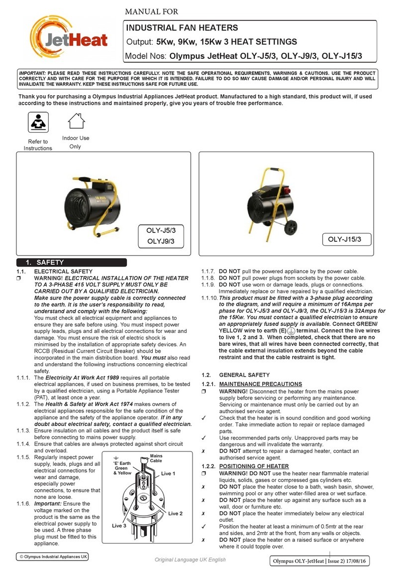 Olympus JetHeat OLY-J5/3 manual