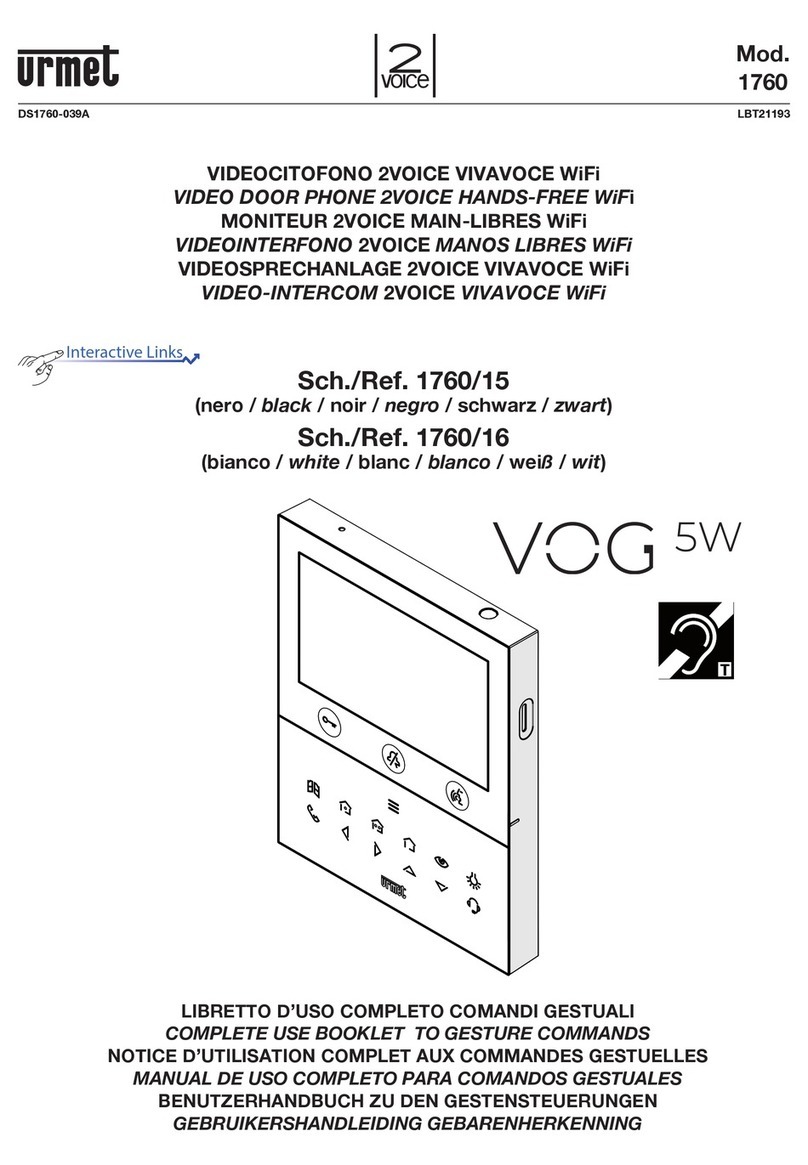 urmet domus 2VOICE 1760 Installation and operation manual