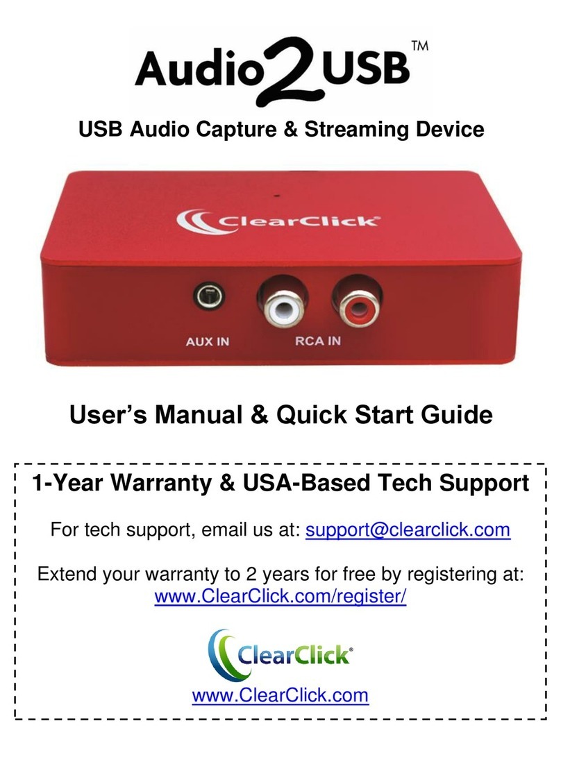 ClearClick Audio2USB Users manual & quick start guide