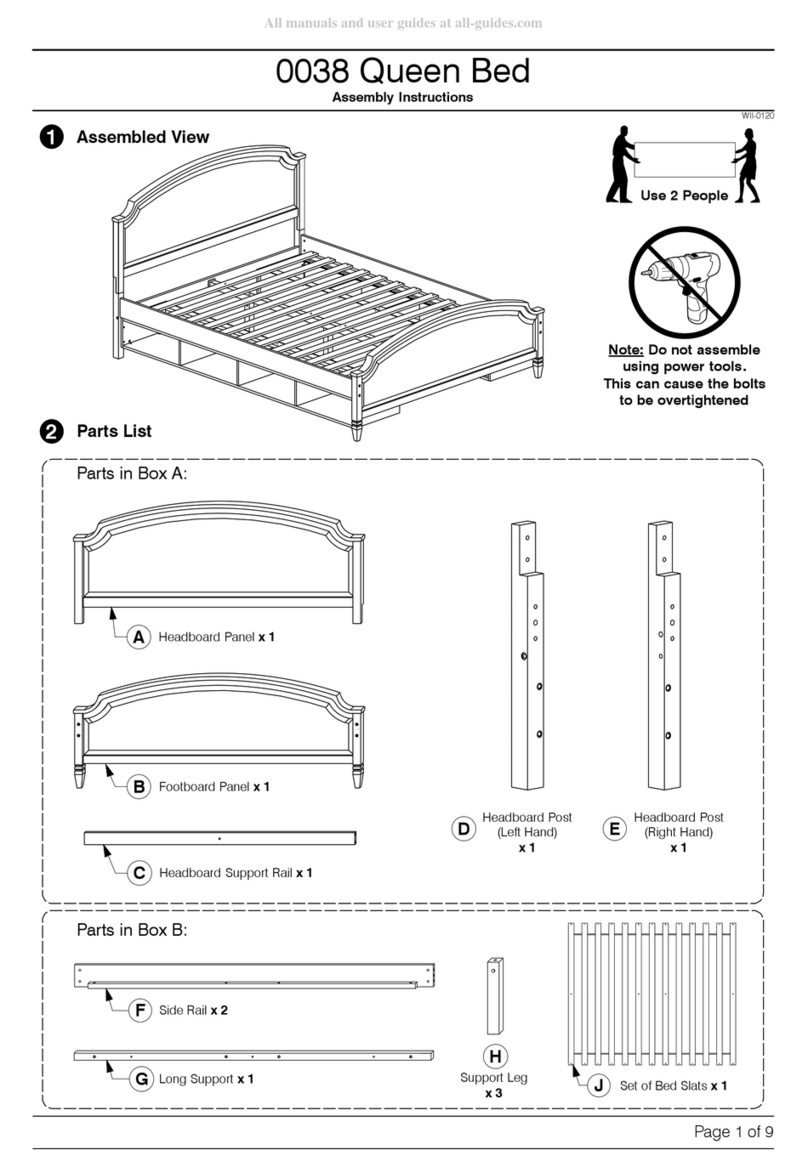 Baxton Studio Queen Bed 0038 Assembly instructions