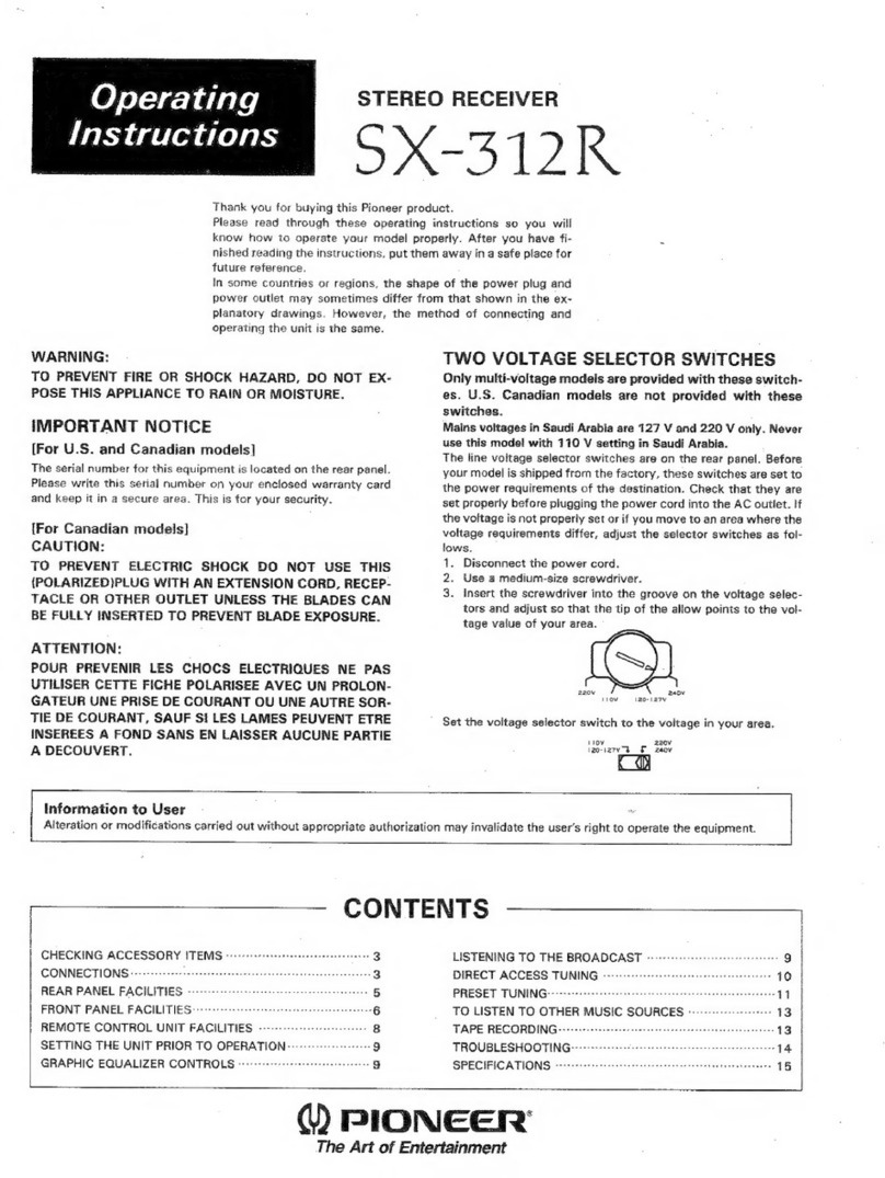 Pioneer SX-312R operating instructions