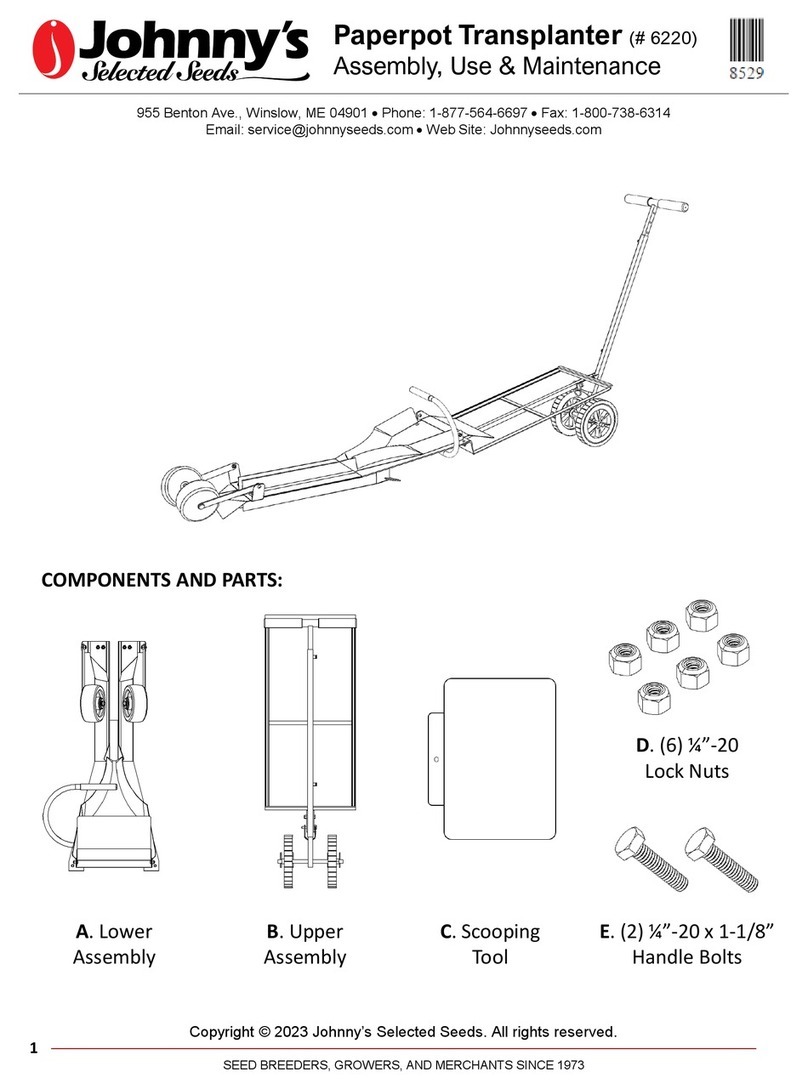 Johnny's Selected Seeds 6220 Assembly, use and maintenance