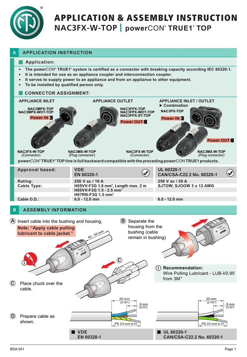 NEUTRIK powerCON TRUE1 TOP NAC3FX-W-TOP User guide NEUTRIK powerCON TRUE1 TOP NAC3FX-W-TOP User guide