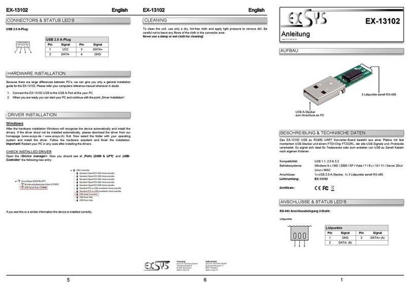 Exsys EX-13102 User manual