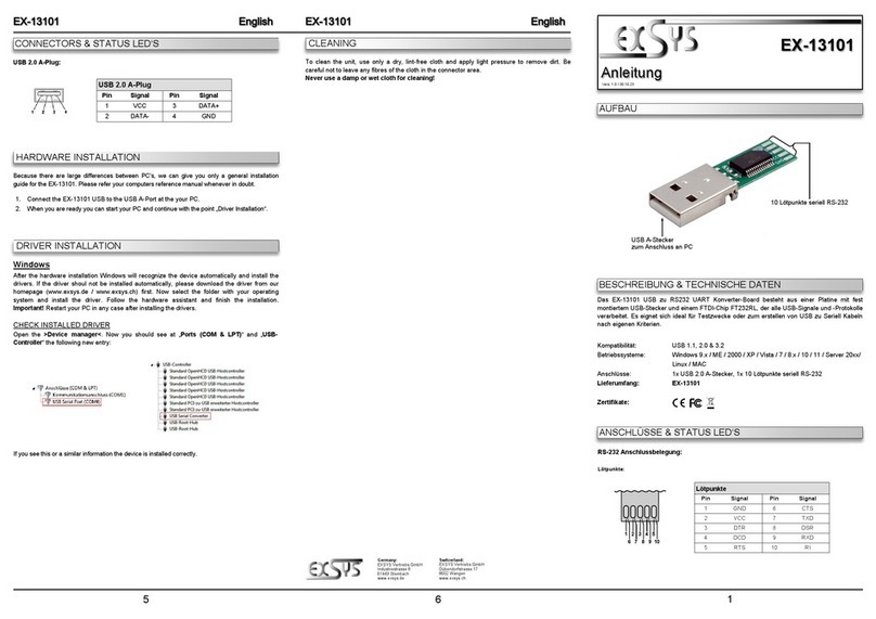 Exsys EX-13101 manual