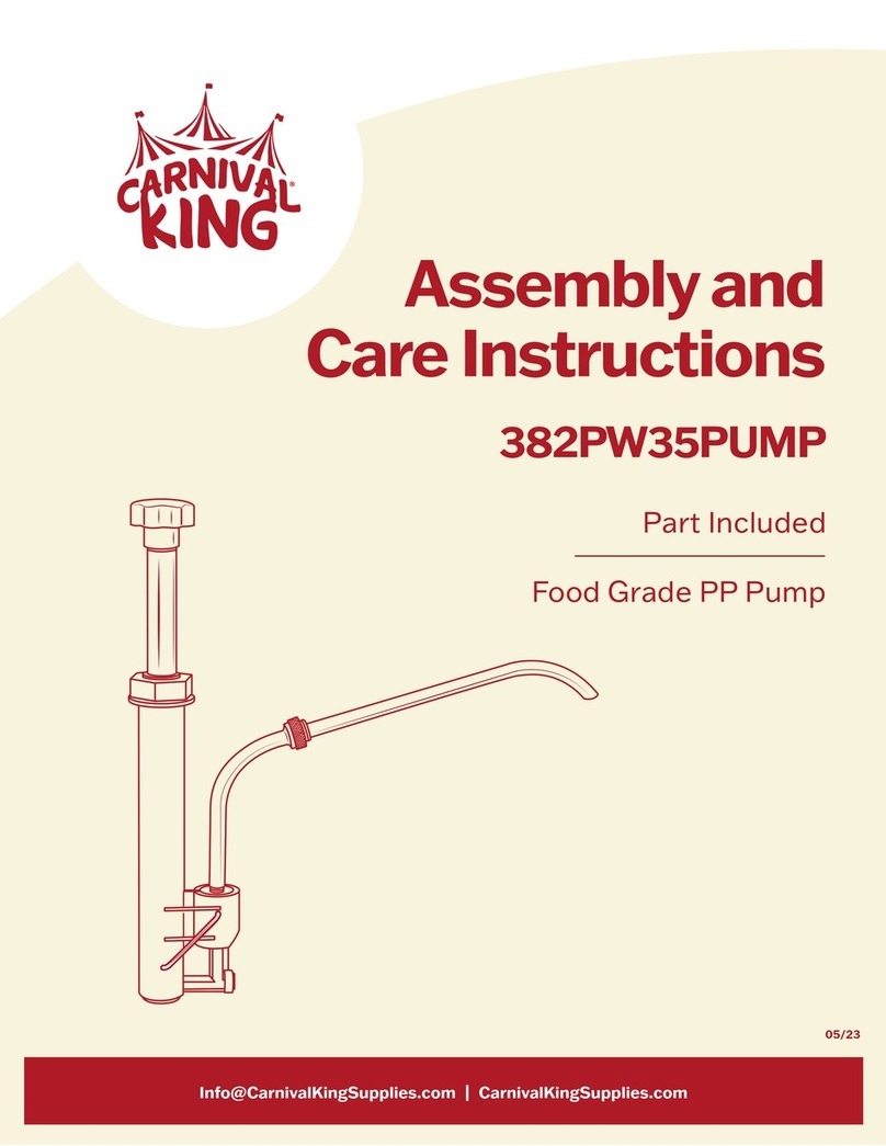 Carnival King 382PW35PUMP Assembly and care instructions