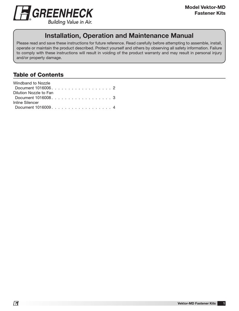 Greenheck Vektor-MD Installation, operation and maintenance manual Greenheck Vektor-MD Installation, operation and maintenance manual